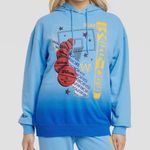 Nba Sweatshirt Golden State Warriors Oversized Graphic Hoodie Ombre Blue L NWT Photo 0