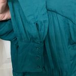 Free People  Teal Ruched Long Sleeve Blouse Size XS Photo 5