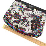 Victoria's Secret  Rainbow Sequin Makeup Bag Clutch Wristlet‎ Strap Zip Pouch Photo 8
