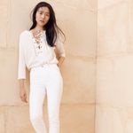 Madewell Women's Libra Beige Lace-Up Tunic Tee - S EUC Photo 2