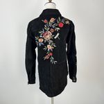 Johnny Was NWOT  Suede Embroidered Floral Coat Jacket Pockets Black Size S Photo 2