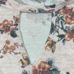 Gypsies & Moondust Pink Floral Neck Cutout Sweatshirt - Size Large - Lightweight Photo 2