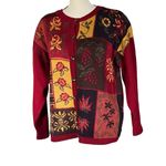 Norton Mcnaughton Vintage  elaborate bold color Sweater Cardigan. Sz.L. Photo 2