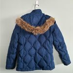 Lands' End Lands’ End Blue Quilted Ski Winter Goose-down Hooded Puffer Jacket Coat Sz S Photo 4