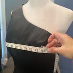 Women’s Black One Shoulder Satin Full Length Prom Party Dress Corset Back Size 2 Photo 10