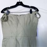 Reformation Dress Sawyer Linen Off-Shoulder Mini Green Dried Herbs 10 NWT Photo 3