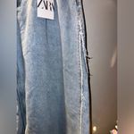 ZARA NWT high waist wide legs distressed seams 💙 Photo 3