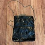 White House | Black Market WHBM Black & Silver Shiny Purse Clutch Photo 1