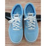 Vans Women's Shoes Ward Metallic Baby Blue/Silver Canvas Skate Size 5 Photo 7