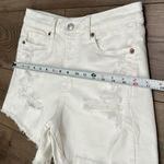 American Eagle ‎ Mom High Rise White Stretch Jean Shorts Size 4 Photo 6