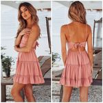 Ecowish ‎ Womens V-Neck Spaghetti Strap Bowknot Backless Sleeveless Lace Mini Photo 1