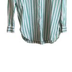 Cotton On Women Top XS Turquoise Striped Button Up Relaxed Preppy Beachy Travel Photo 5