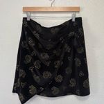 Tularosa Katie black velvet gold paisley studded wrap mini skirt boho XL Photo 2