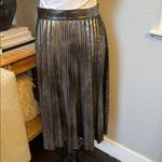 ZARA  Silver Metallic Pleated Midi Skirt Size Small Photo 4