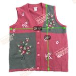 VTG Adrian Delafield Womens Sweater Vest Size L Pink Green Floral Cottage 90s Size L Photo 8