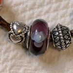 Pandora Authentic  Blue Flowers on for You Murano Glass Bead Purple 925 Photo 0