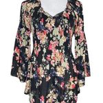 SPENSE Women's Y2K Fairy Flared Sleeve Babydoll Top Size S Black Floral S Size L Photo 0