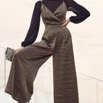 Lulus Forever A Stunner Gold Metallic Surplice Wide Leg Jumpsuit Photo 10