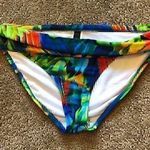 ABS Allen Schwartz NEW NWT Navy Blue Green Tropical Parrot Boho Bikini Bottom 14 Photo 1