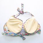 Profile  Pink Multi Halter Tie Padded Wired Swim Bra Bralette Bikini Top 38D Photo 1