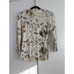 Nic+Zoe Botanical Print Button Front Cardigan Sweater Women's XS Quiet Luxury Photo 1