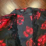 INC International Concepts Black and Red Floral Robe Photo 3