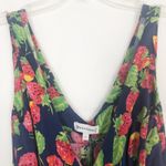 Warehouse Strawberry Print Sleeveless Midi Dress Blue Size 2 Photo 2