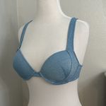 Triangl Swimwear Blue Shimmer Bikini Top Size Large Photo 2