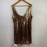 ASOS Bronze Copper Metallic Sequin Scoop Shimmer Sparkly Mini Dress women 14 new Photo 2