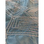 White & Warren Turquoise‎ Embroidered Geometric Skirt Womens 8 Office Church Blue Photo 10