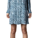 Zadig & Voltaire  Rougi Snake Dress Blue Sz L Photo 0