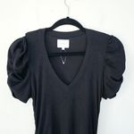 Sundays Black Ribbed Side Ruched Mini Dress Women's Size XS Photo 3