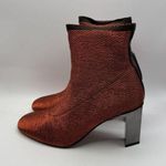 Clergerie "Jany" Stretch Metal Lurex Mesh Mirrored Heel Ankle Boot Sz 10.5 New Photo 0