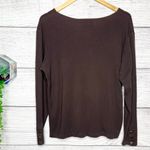 Ralph Lauren Lauren Dark Brown V-Neck Long Sleeve Casual Top Size 1X Photo 4