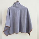 Tuckernuck NWT  Slate Blue Leather Trim Funnel Piper Poncho One Size Photo 5