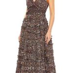 Mac Duggal 8023 Cross Back Floral Print Evening Dress Photo 0