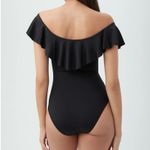 Trina Turk Monaco Off The Shoulder Ruffle One Piece Black Swimsuit Size 8 Photo 1