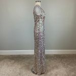 Alex Evenings Sequined Column Evening Gown Size 4 Pink and Gold Formal Dress Photo 4