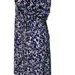 Gilli | Navy Floral High Low V Neck Faux Wrap Dress Size Small Photo 2