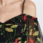 GREY by Jason Wu Black Floral Chiffon Silk Off Shoulder Midi Dress Size 6 Photo 1