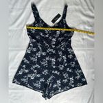 Lulus NWT  With Sweetness Floral Print Ruffled Romper - Navy Blue - M Photo 8