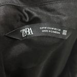 ZARA  Womens Satin Mini Dress Size M Black Long Sleeve Photo 7