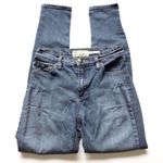 Free People  Blue Denim Jeans Size 25” 2 Skinny Tapered Ankle Mom Jean Waist Photo 0
