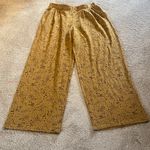 Garnet Hill  Wide Leg Knit Pull On lounge Pants Mustard Black Size SMALL TALL ‘23 Photo 0