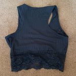 SheIn black contrast lace panel v neck tank top S Photo 10