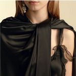 Marina Moscone faux leather Twist Capelet NWT Black Photo 3