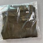 7 For All Mankind Faux Leather Skinny Pants Womens 31x26 Olive Green Jeans Slim Photo 7