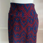 LuLaRoe • Red Blue Patterned Cassie Skirt Photo 1