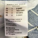 American Eagle  Womens Blue Denim Striped High Waist Crop Mom Jeans Pants Size 2 Photo 5