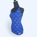 EXPRESS Vintage 2000s royal blue  tank top hearts Size Small Photo 3